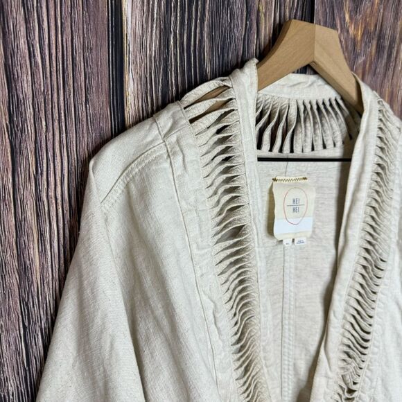 Anthropologie Hei Hei Ladder Linen Cut Out Jacket Size M/L - Picture 6 of 16